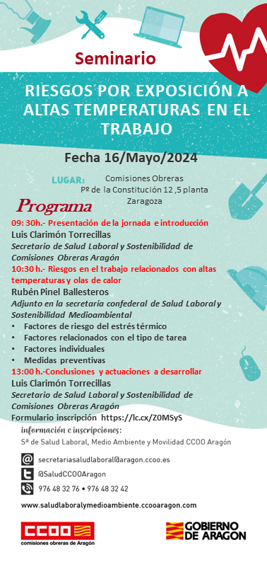 Seminario Formativo en Prevención de Riesgos Laborales, sobre Riesgos por Exposición a Altas Temperaturas en el Trabajo.